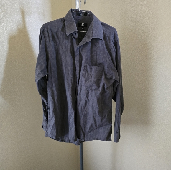 Calvin Klein Long Sleeve Button Up Shirt With Pocket - Picture 1 of 3